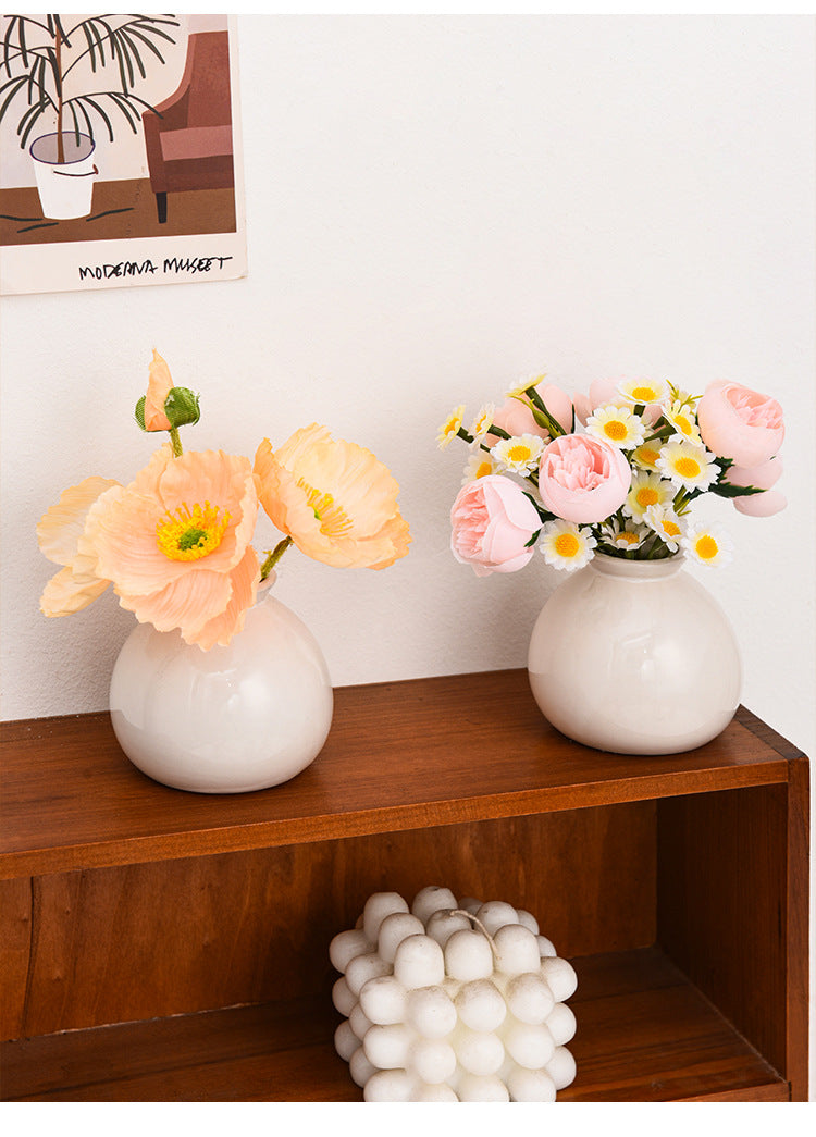 Mini Ceramic Vase and Artificial Flower Suit