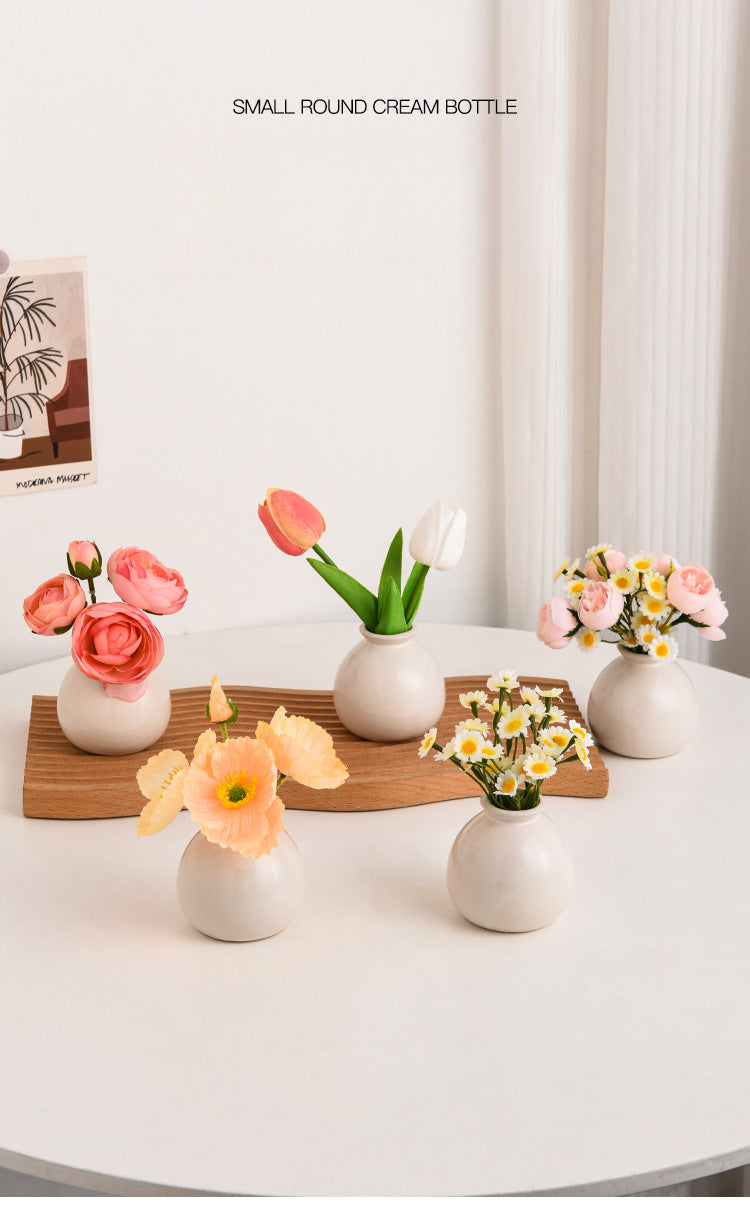 Mini Ceramic Vase and Artificial Flower Suit