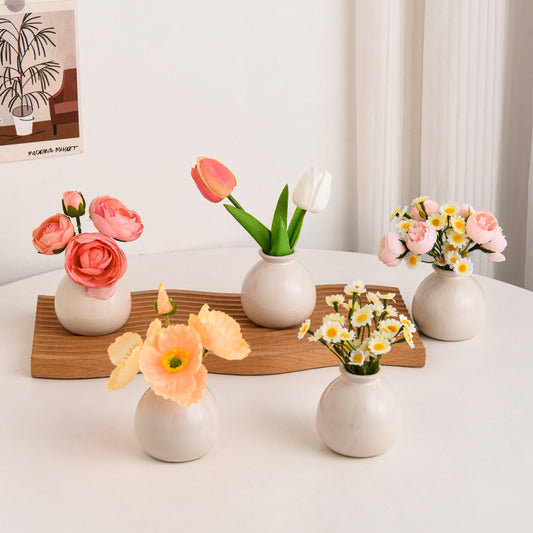 Mini Ceramic Vase and Artificial Flower Suit