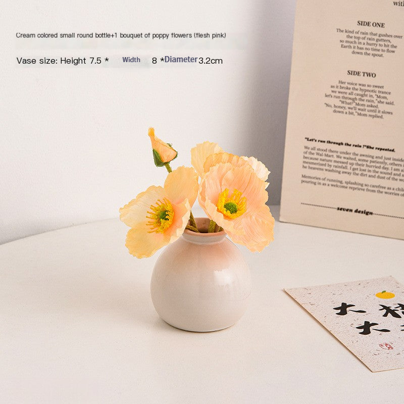 Mini Ceramic Vase and Artificial Flower Suit