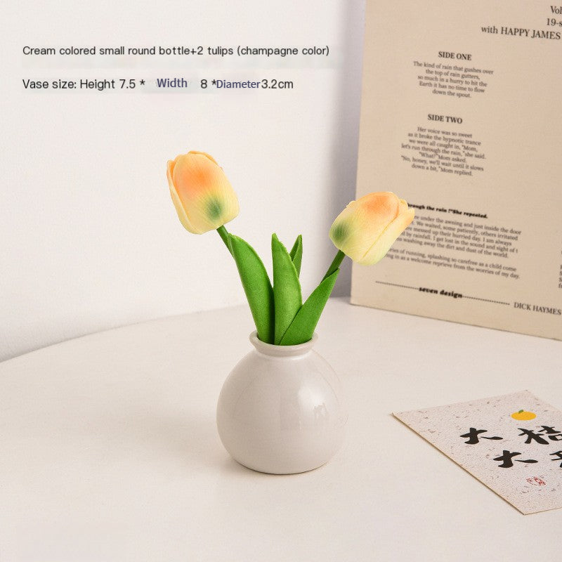 Mini Ceramic Vase and Artificial Flower Suit